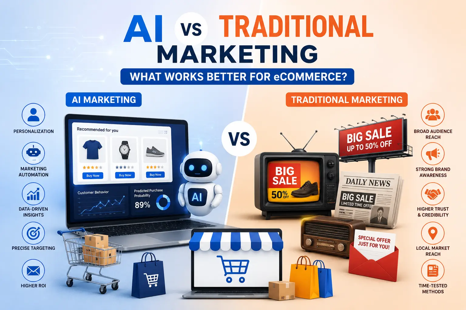 AI vs Traditional Marketing: What Works Better for eCommerce?